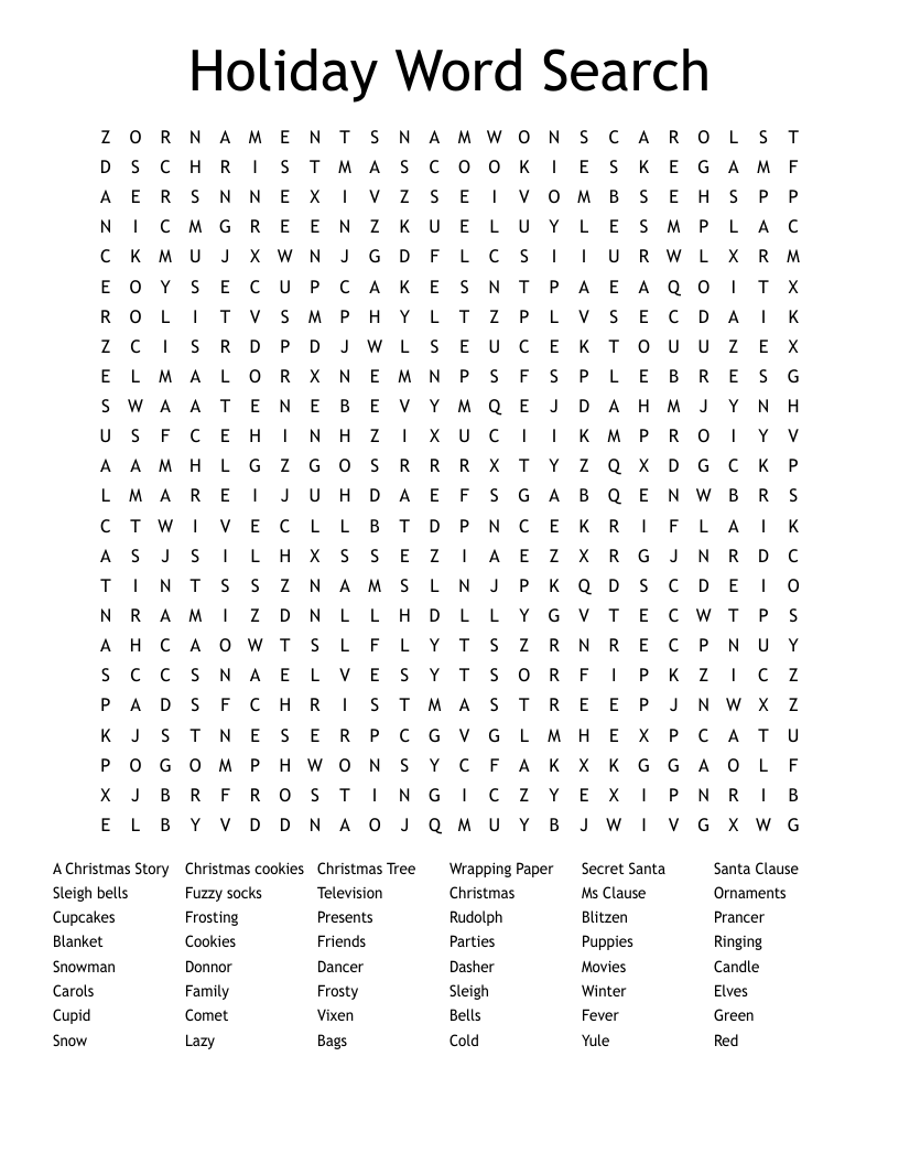 Holiday Word Search
