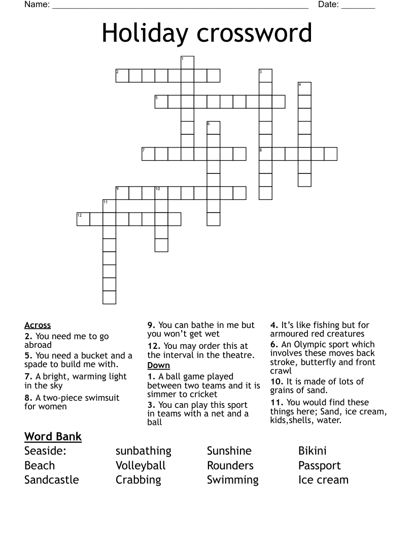 Holiday crossword