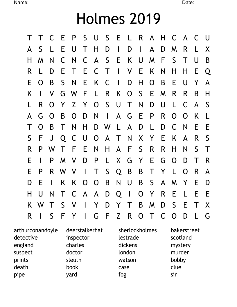 Holmes 2019 Word Search