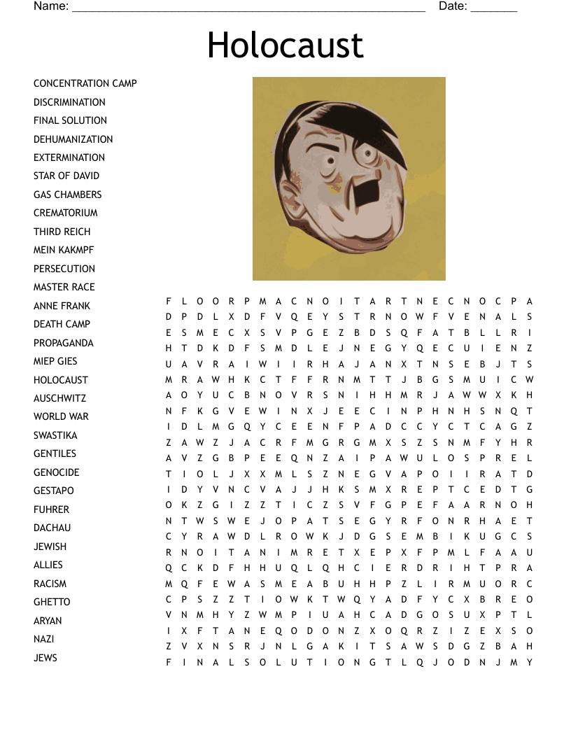 Holocaust Word Search