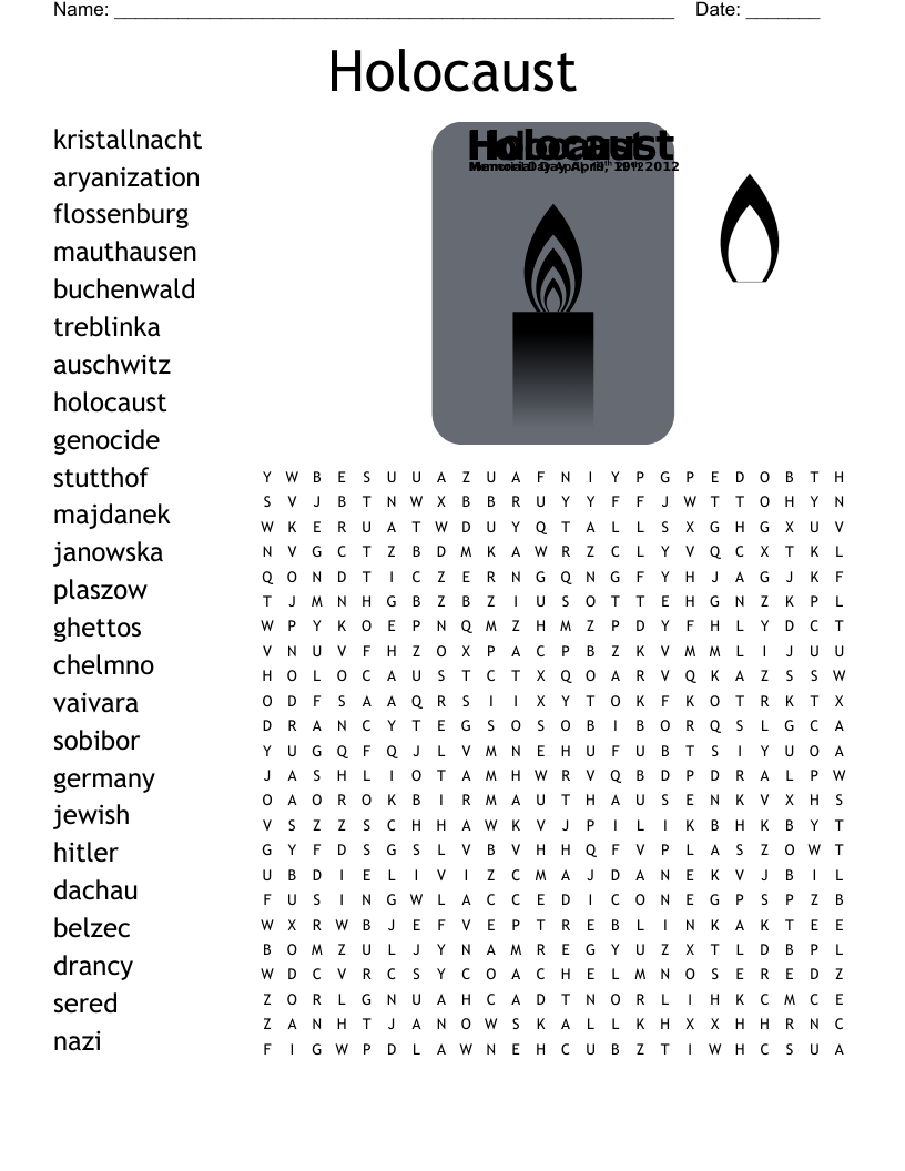Holocaust Word Search