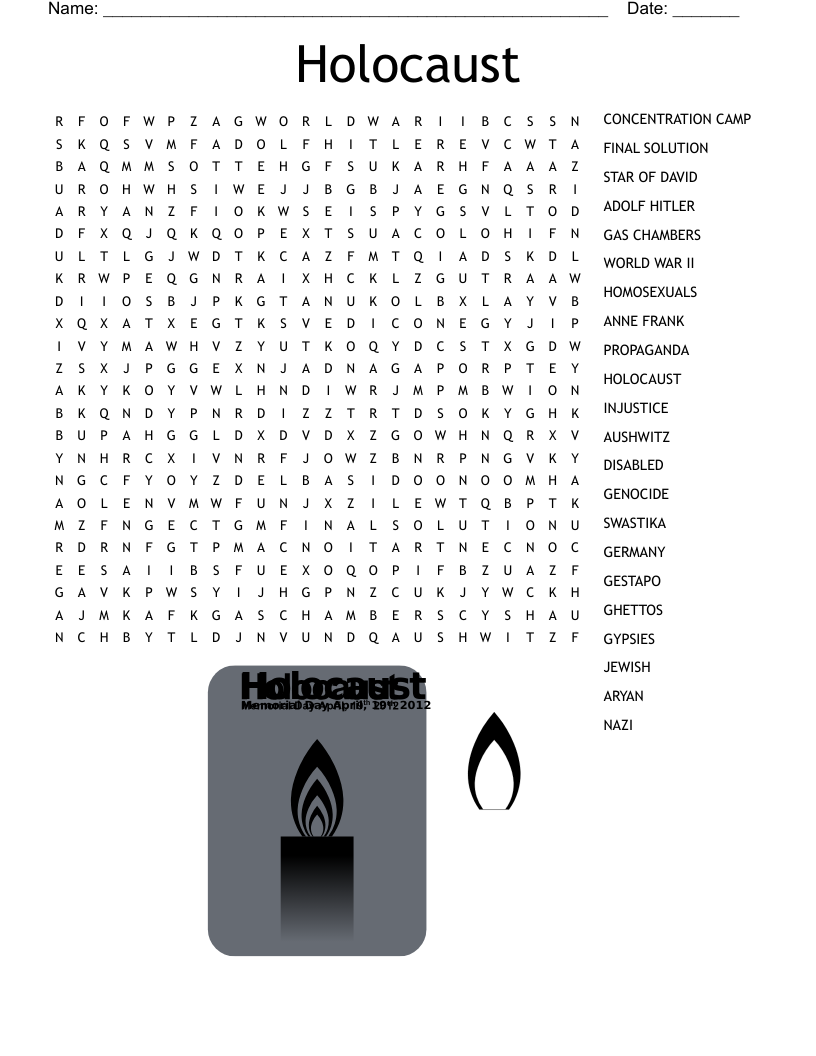 Holocaust Word Search