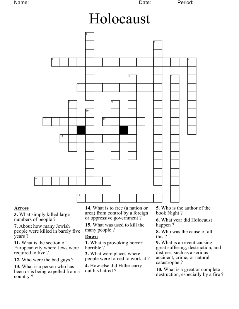 Holocaust Crossword
