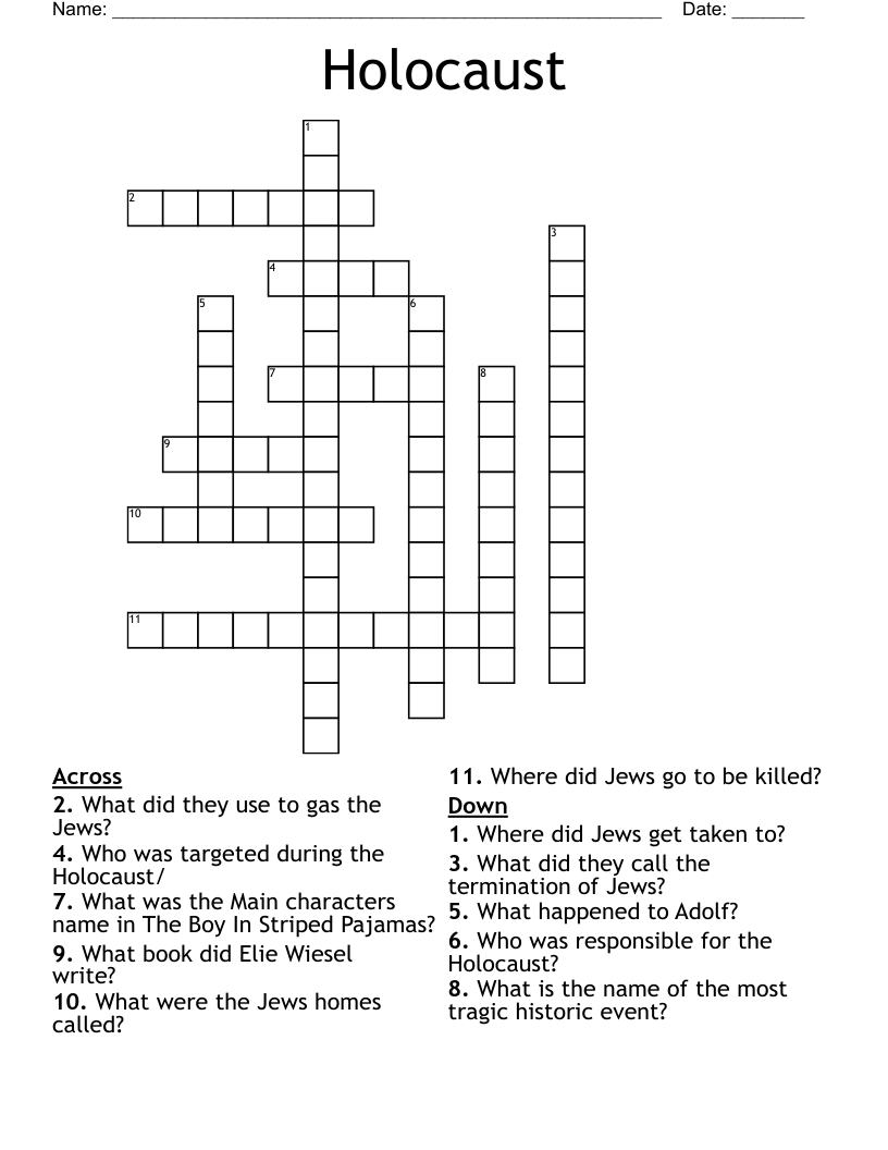 Holocaust Crossword