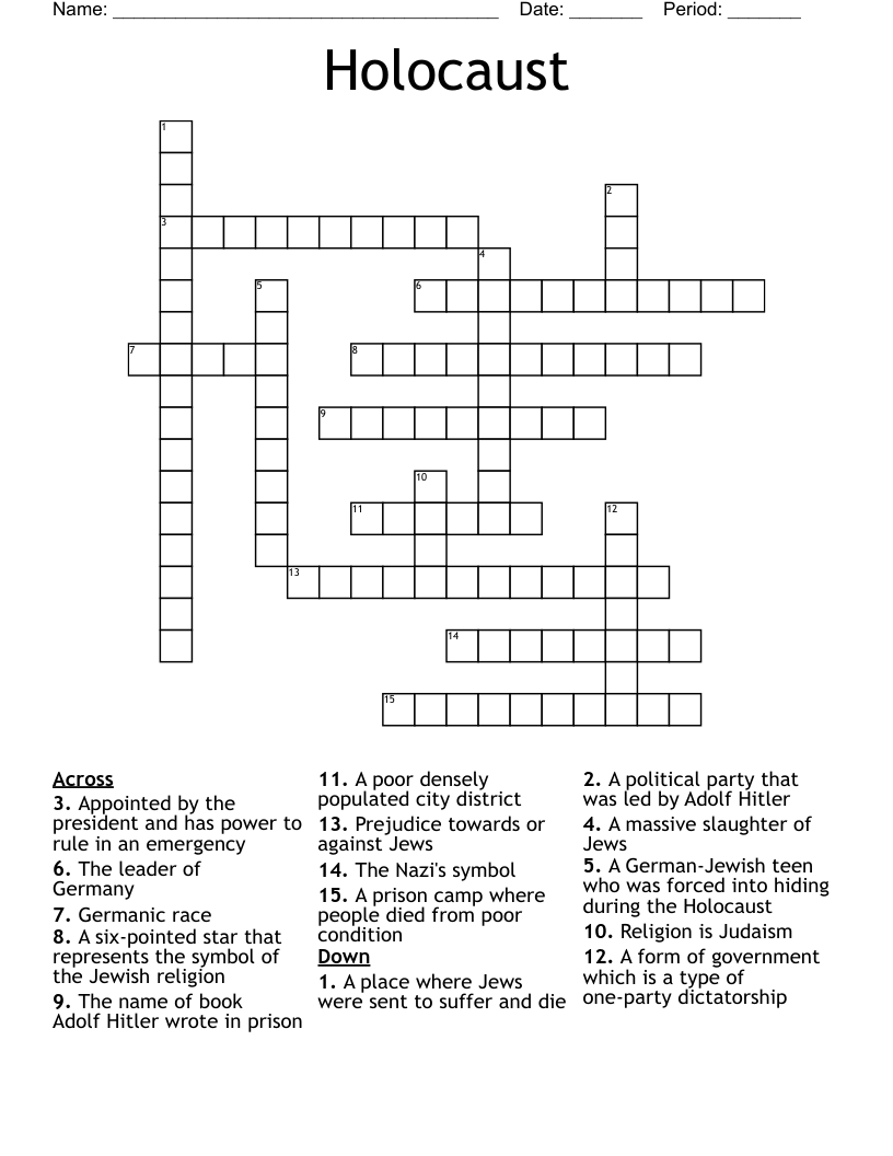 Holocaust Crossword