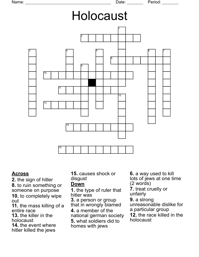 Holocaust Crossword