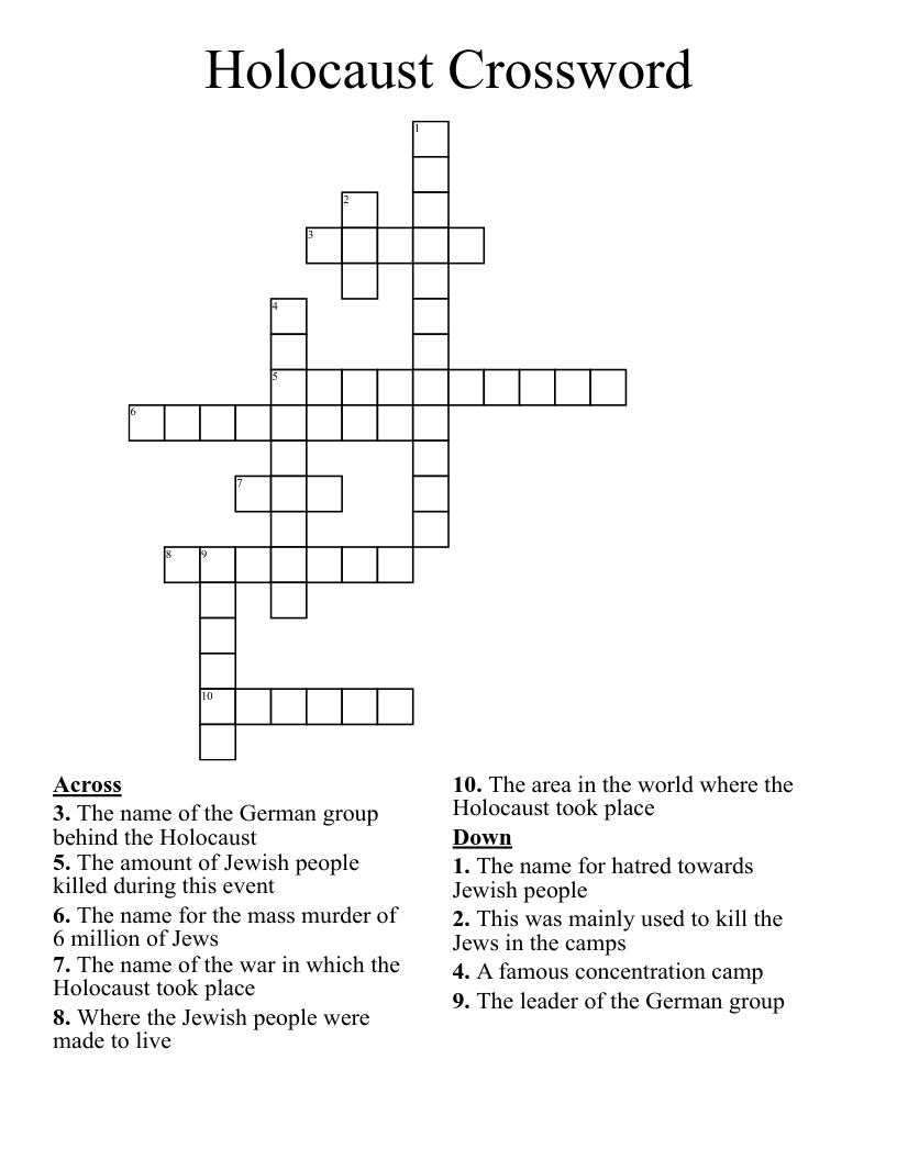 Holocaust Crossword