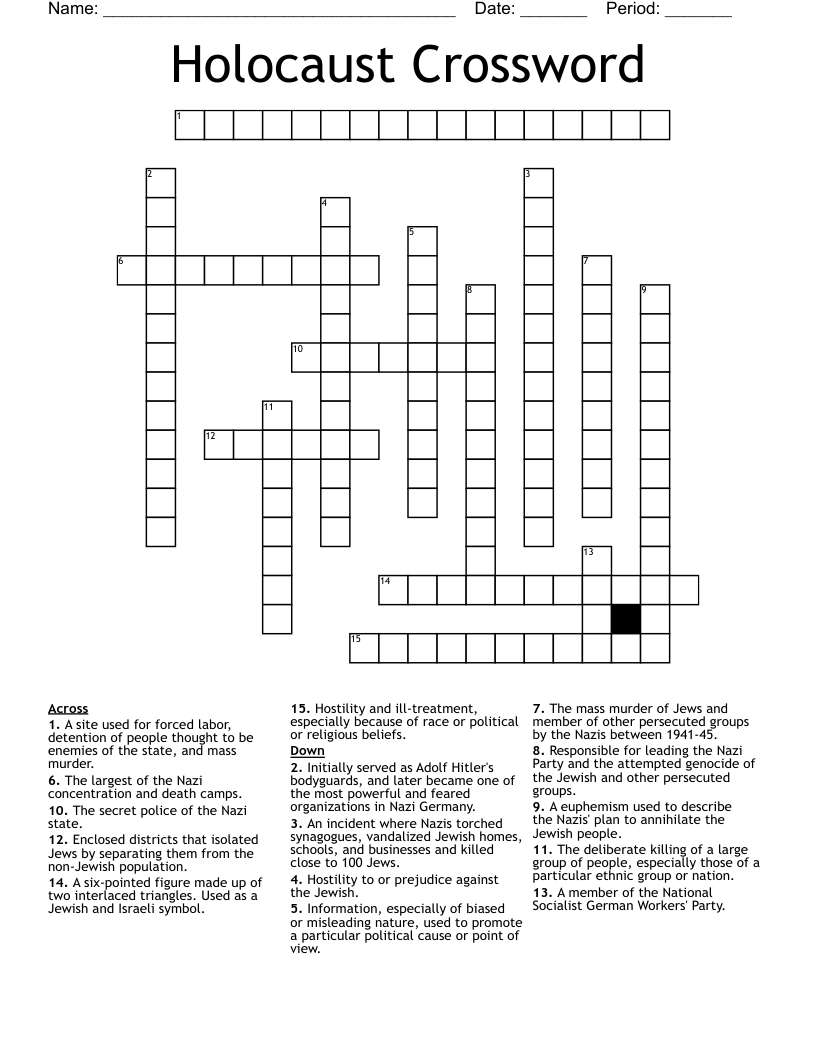 Holocaust Crossword
