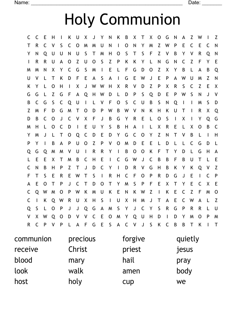 Holy Communion Word Search