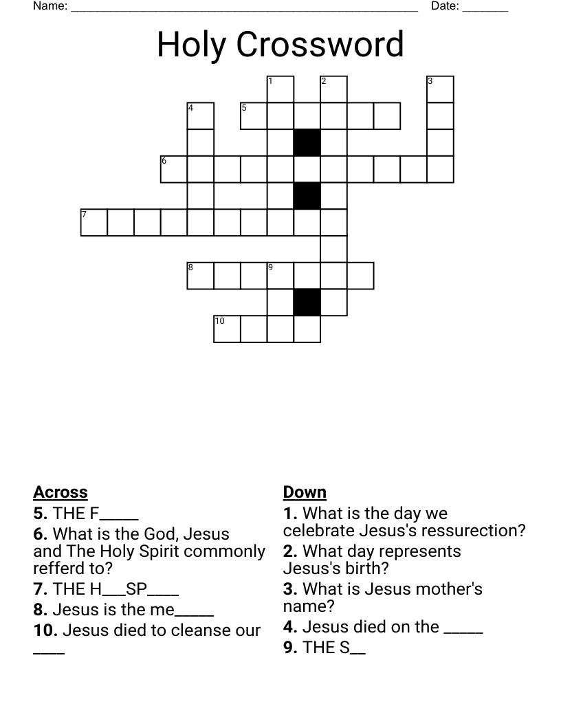 Holy Crossword