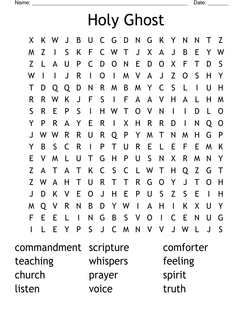 Holy Ghost Word Search