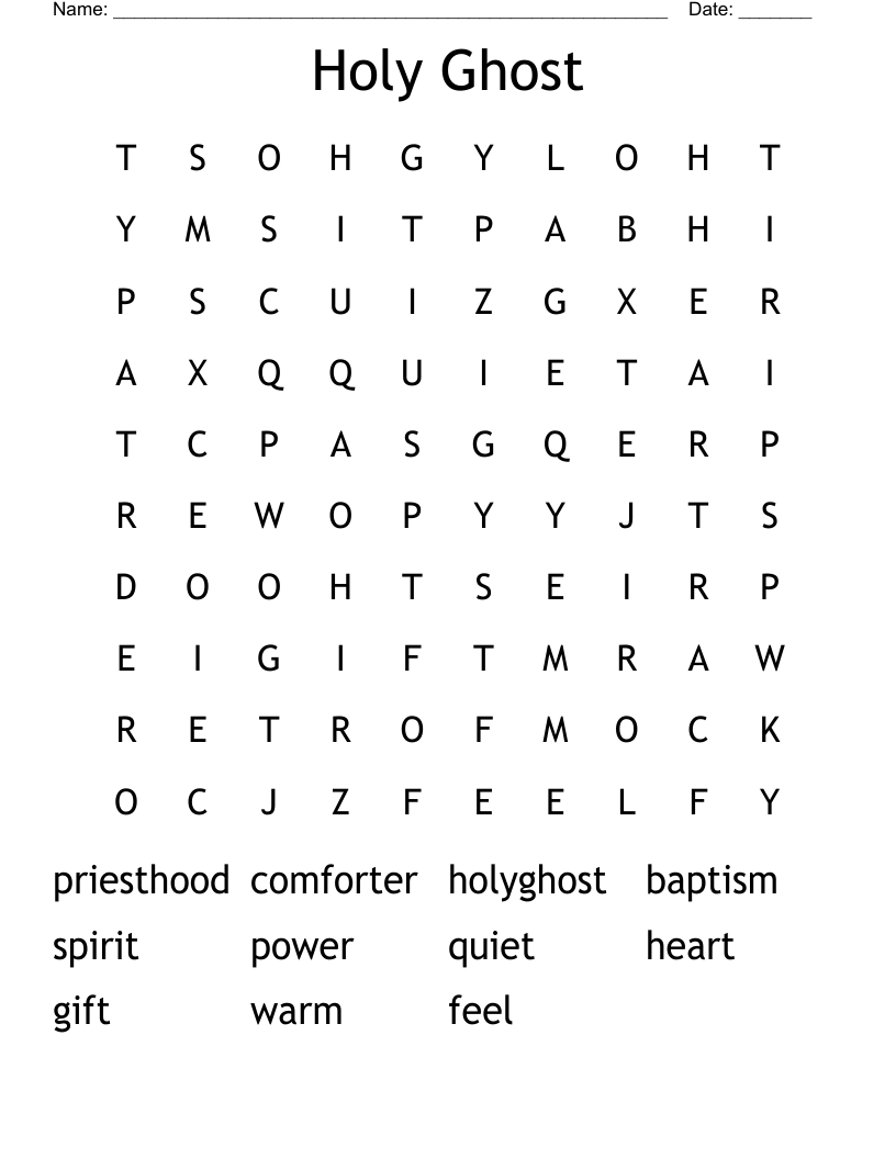 Holy Ghost Word Search