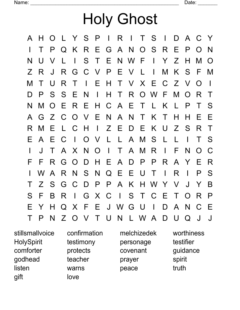Holy Ghost Word Search