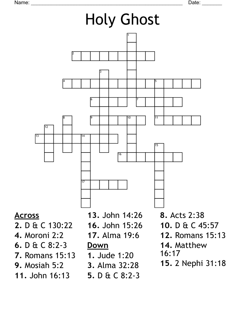 Holy Ghost Crossword