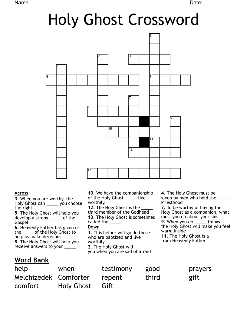 Holy Ghost Crossword