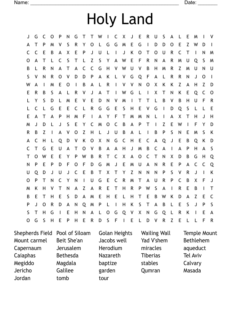 Holy Land Word Search