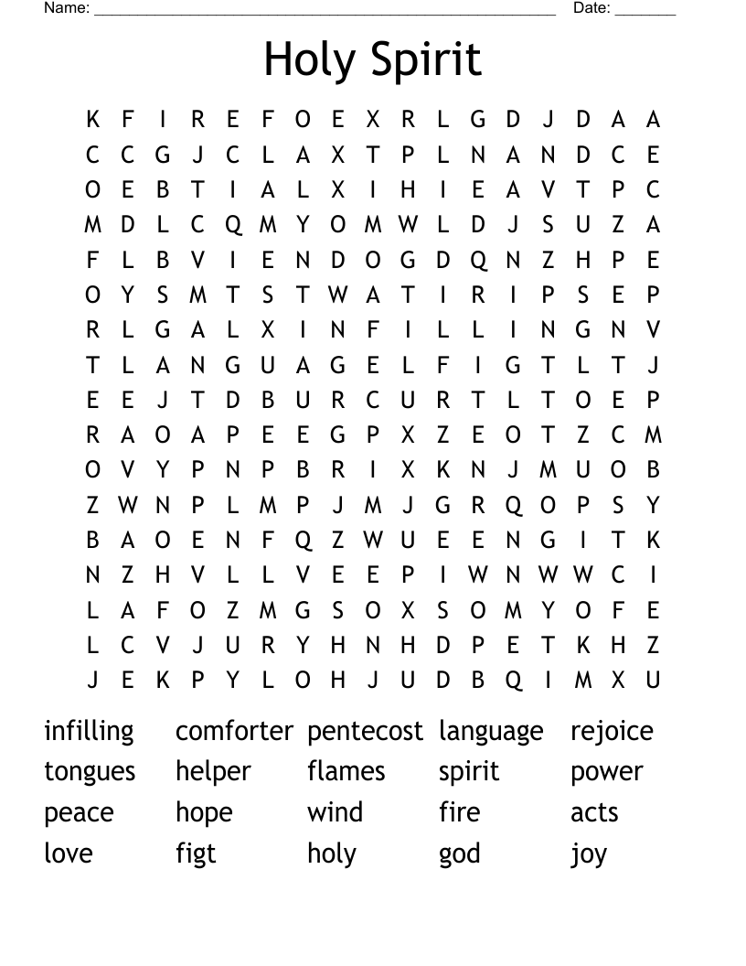 Holy Spirit Word Search