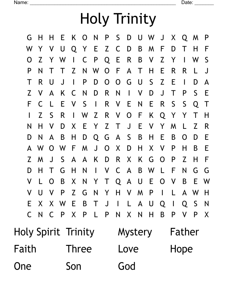 Holy Trinity Word Search