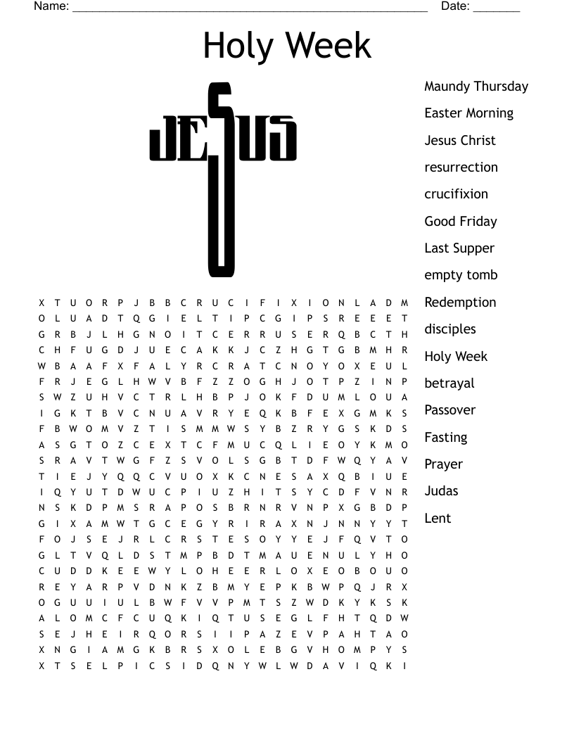 Holy Week Word Search