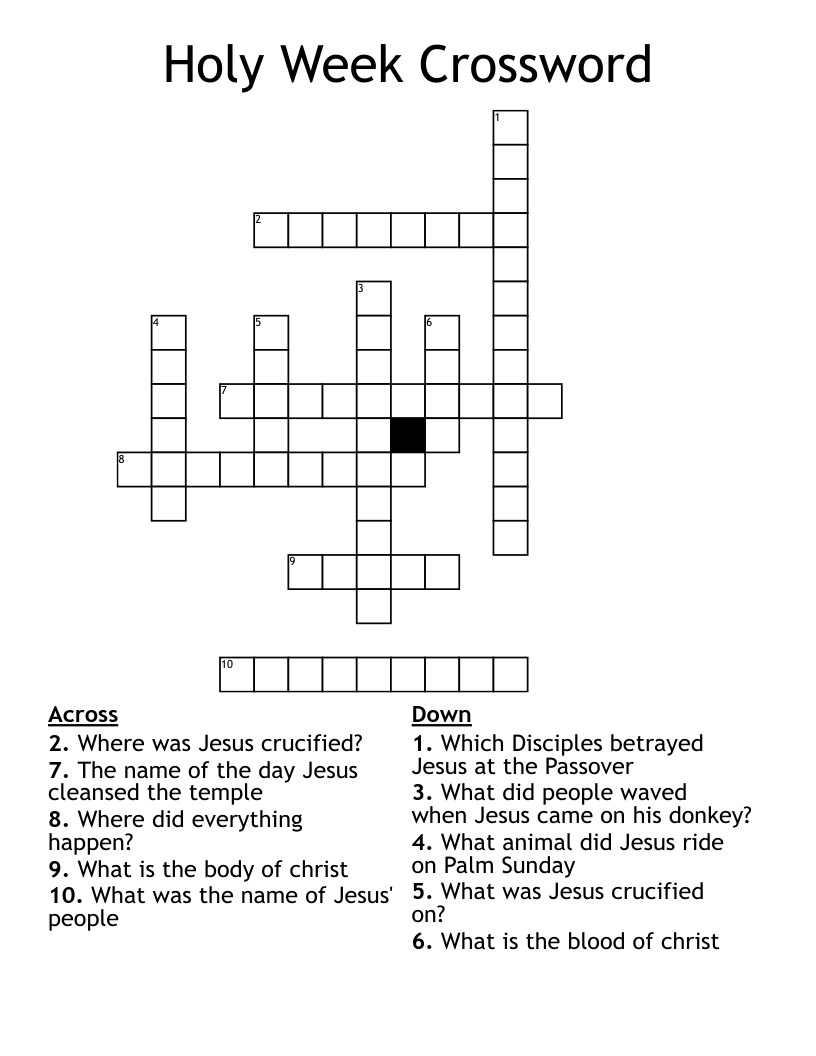 Holy Week Crossword