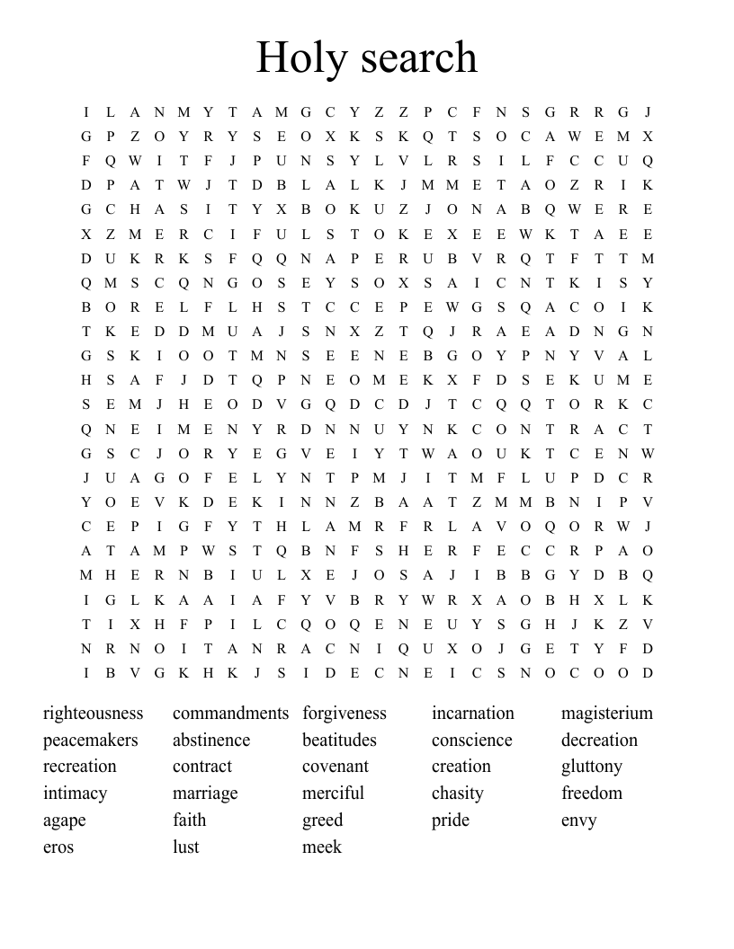 Holy search Word Search