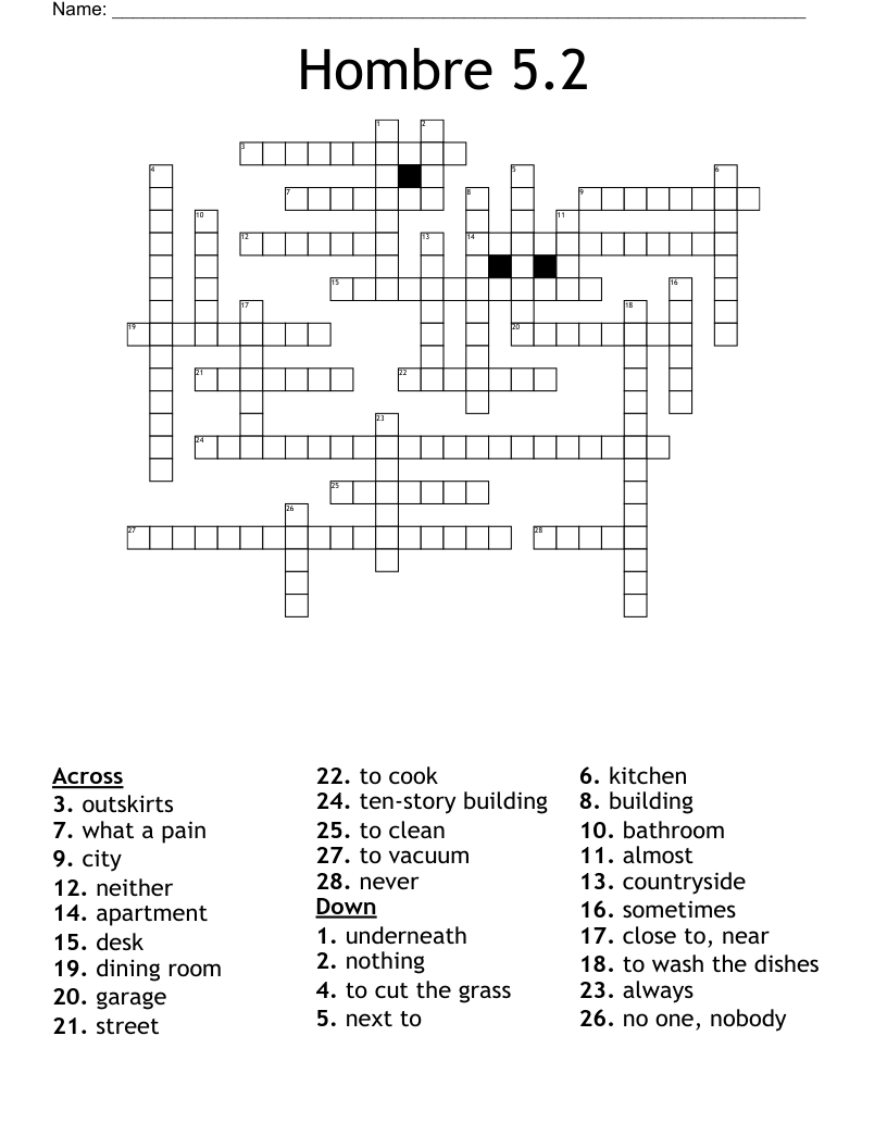 Hombre 5.2 Crossword