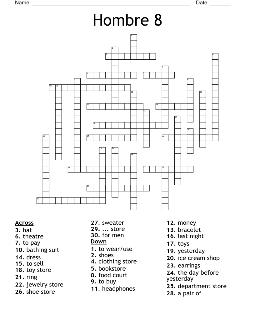 Hombre 8 Crossword