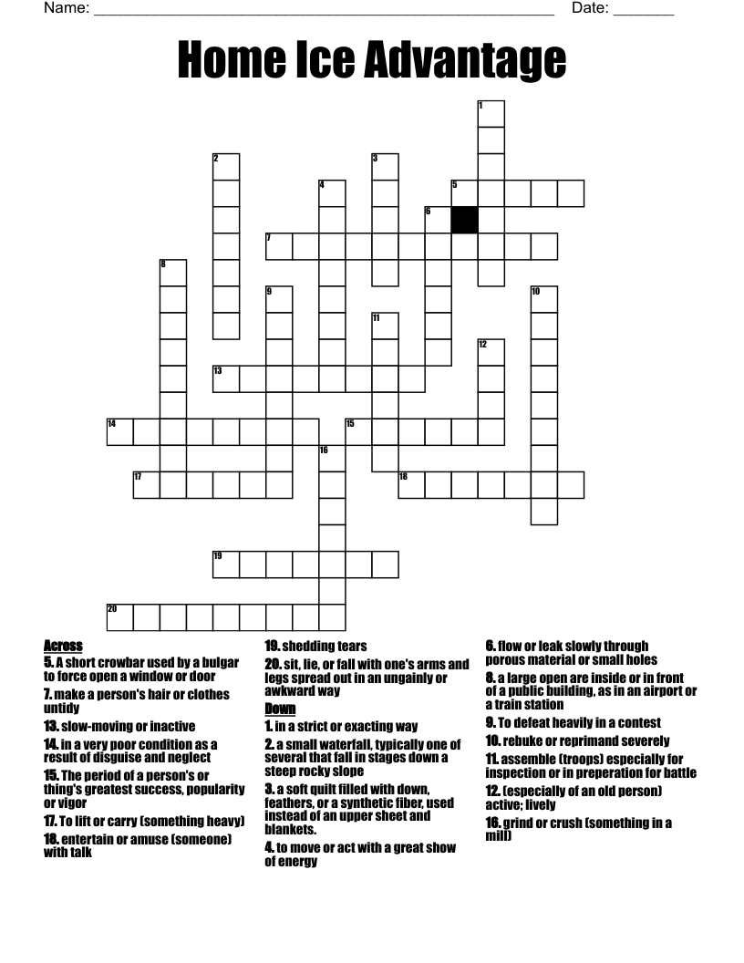 Home Ice Advantage Crossword