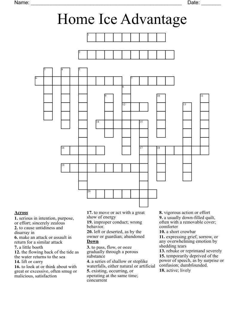 Home Ice Advantage Crossword