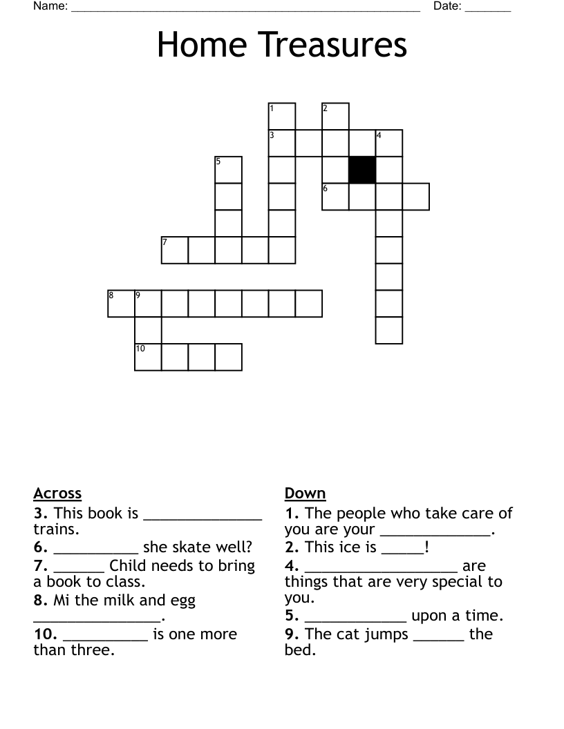 Home Treasures Crossword