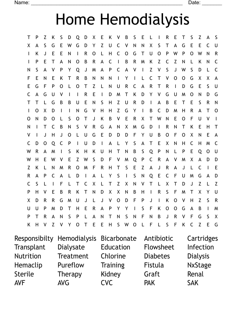 Home  Hemodialysis Word Search