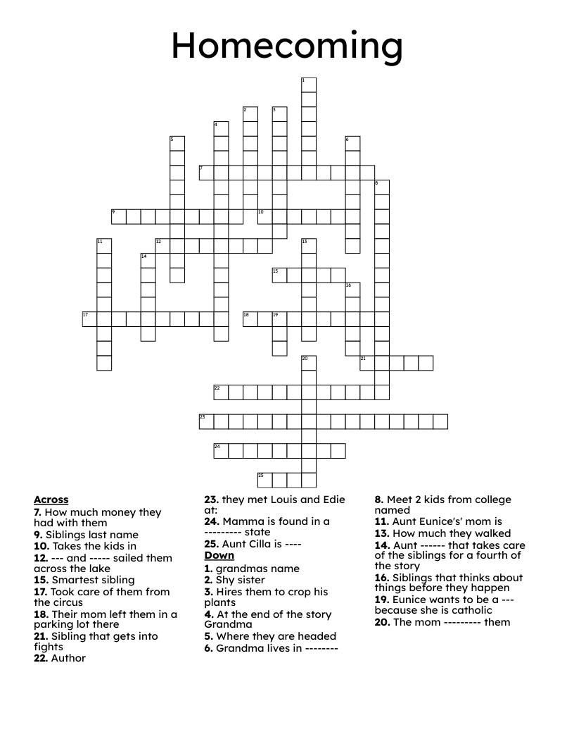 Homecoming Crossword