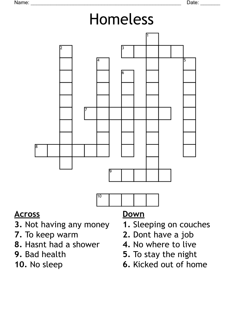 Homeless Crossword