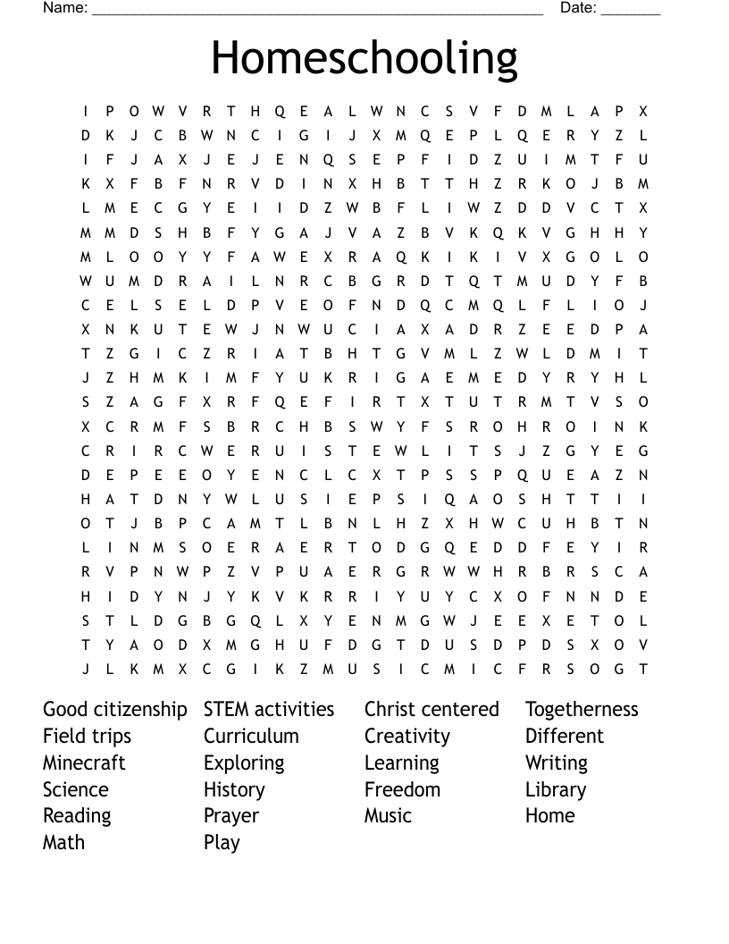 Homeschooling  Word Search