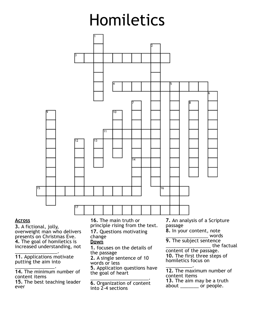 Homiletics Crossword
