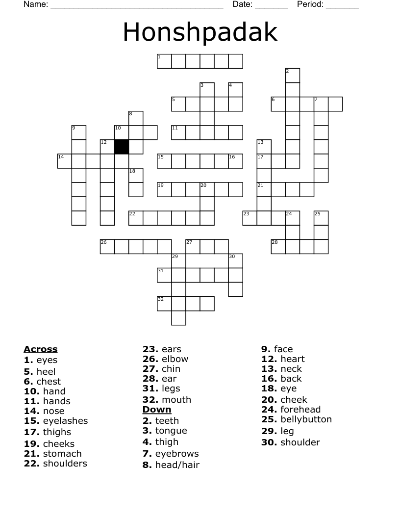 Honshpadak Crossword