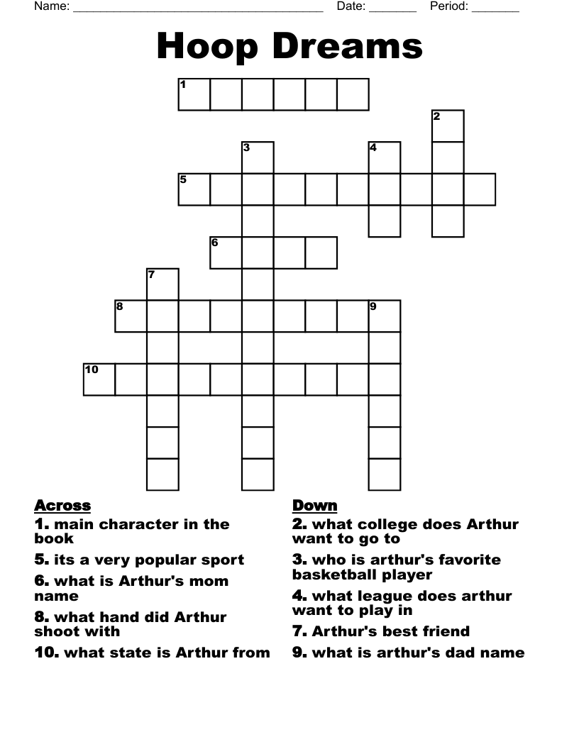 Hoop Dreams Crossword