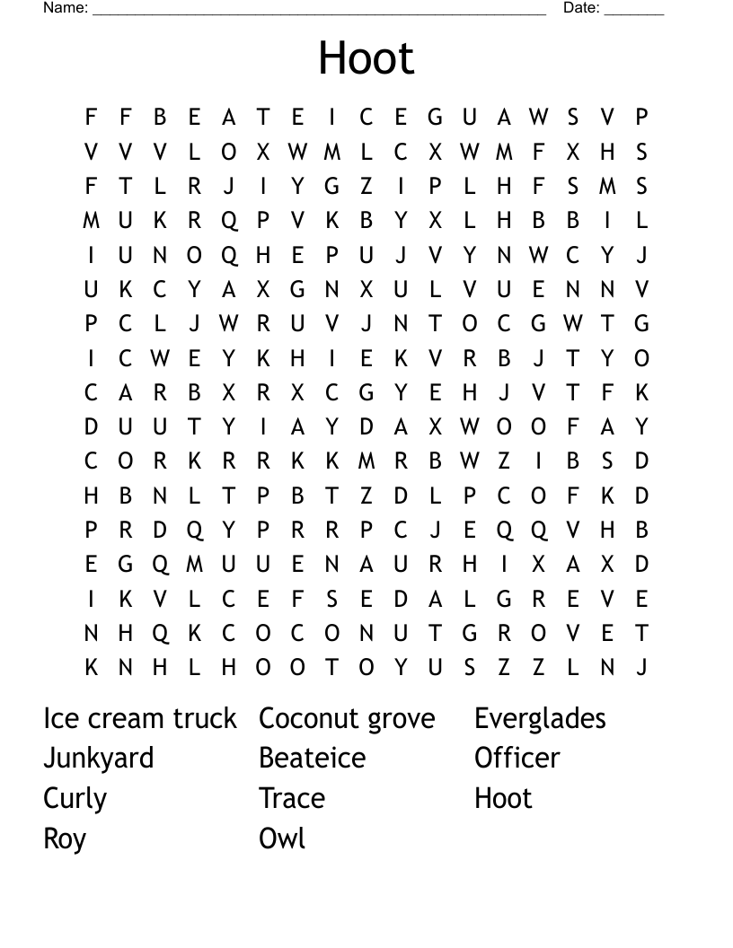 Hoot Word Search