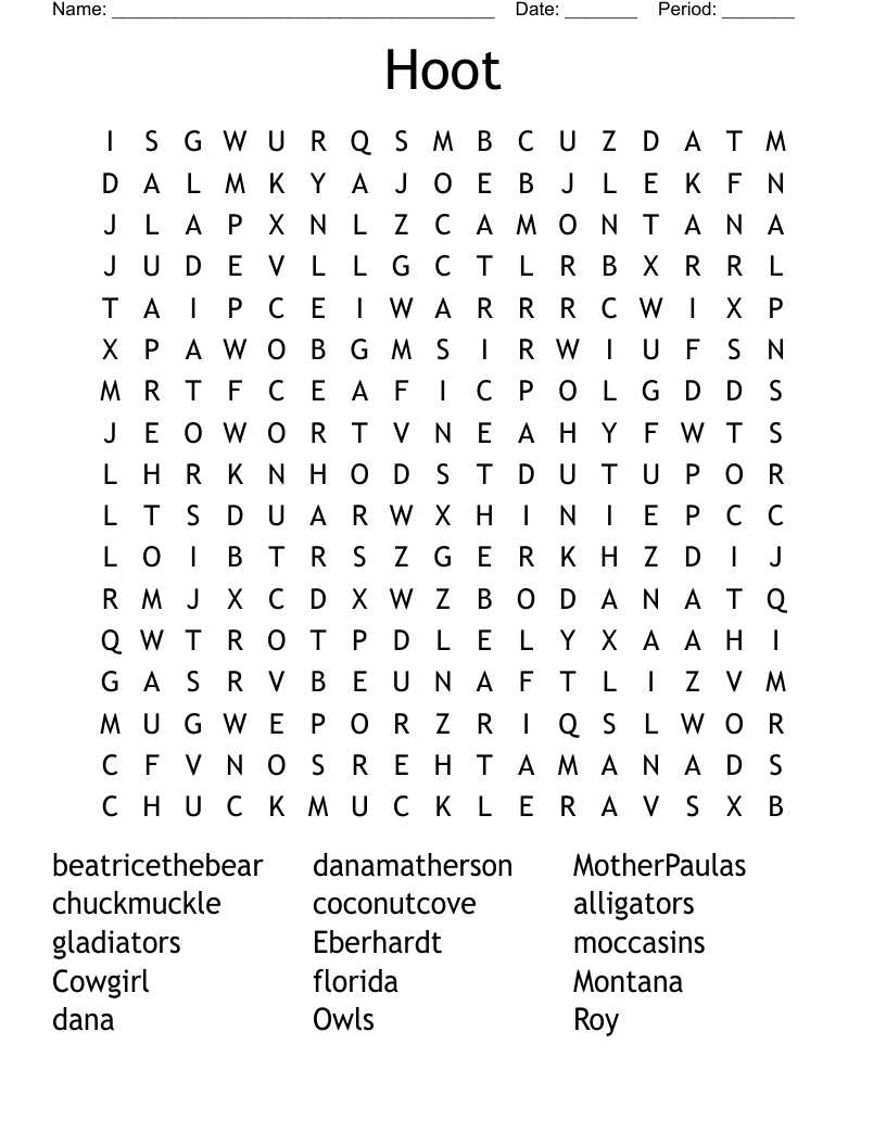 Hoot Word Search