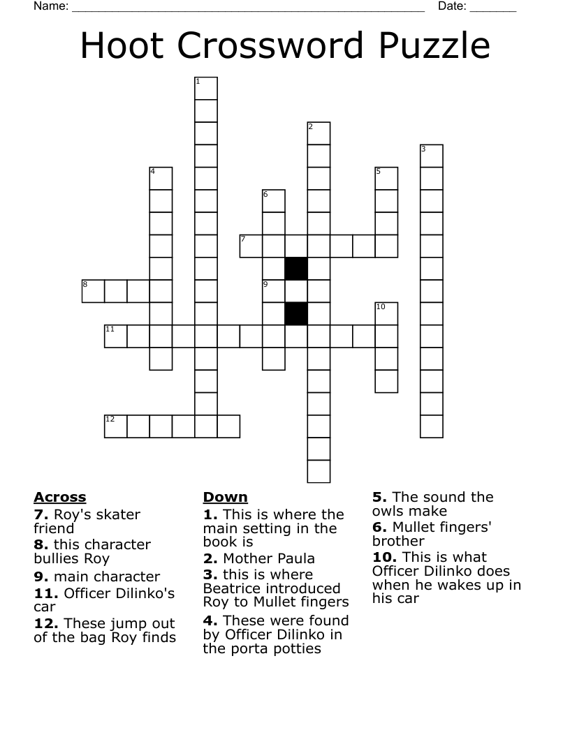 Hoot Crossword Puzzle