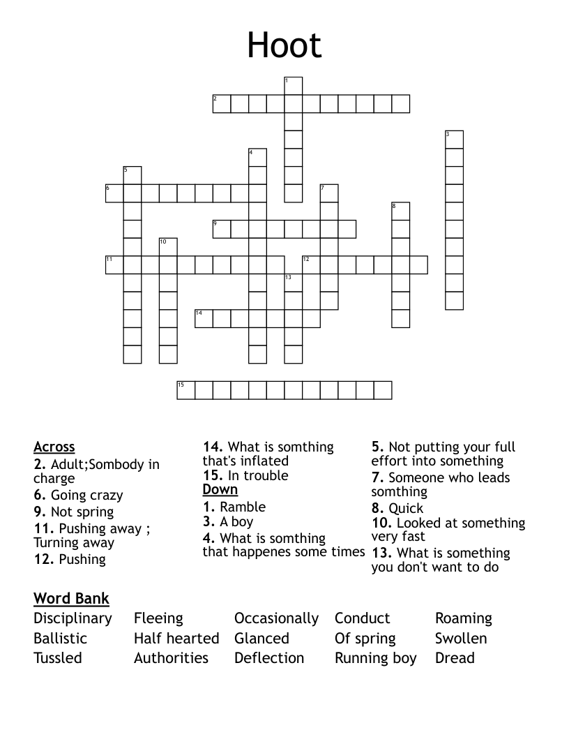 Hoot  Crossword