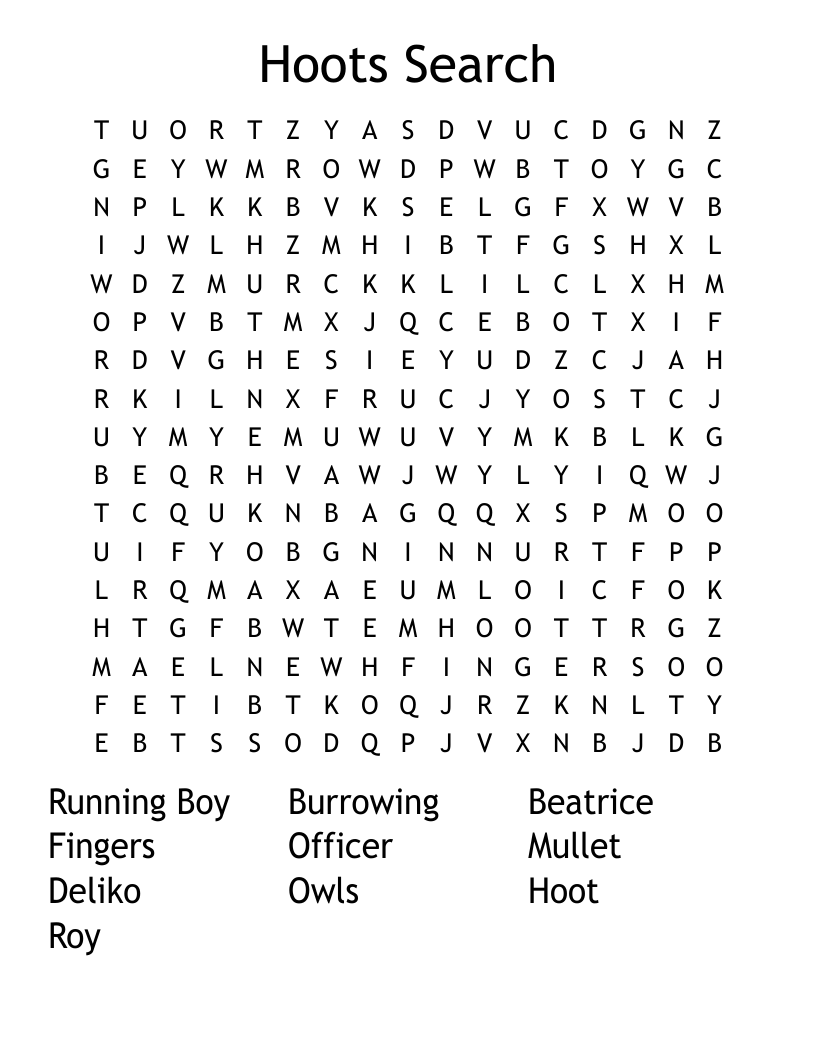Hoots Search Word Search