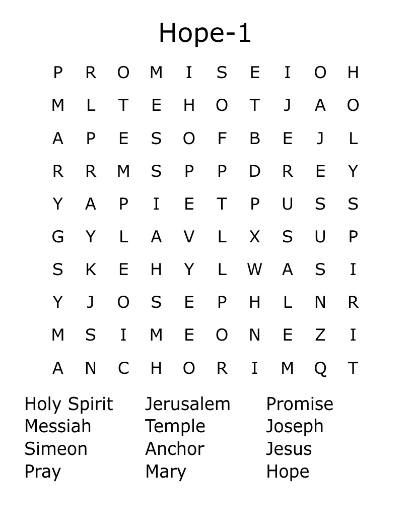 Hope-1 Word Search
