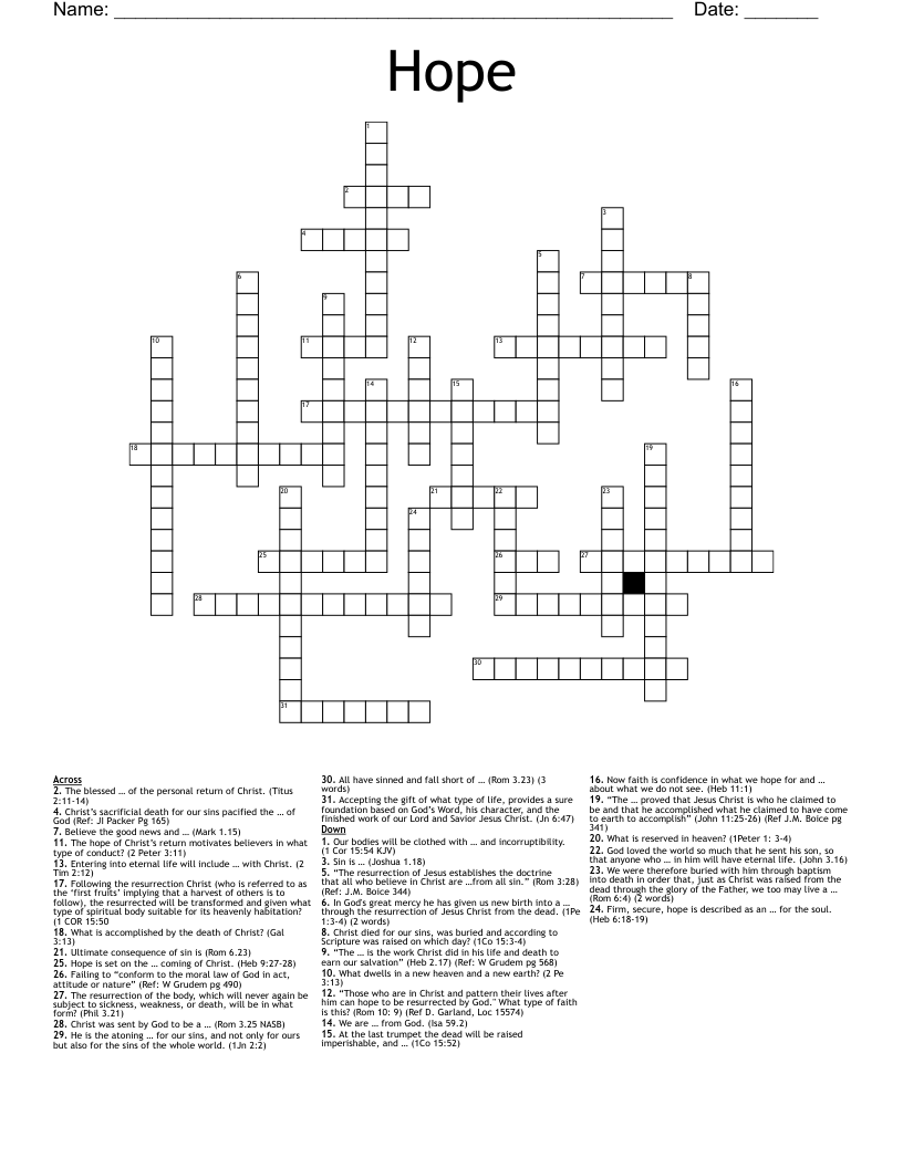 Hope Crossword