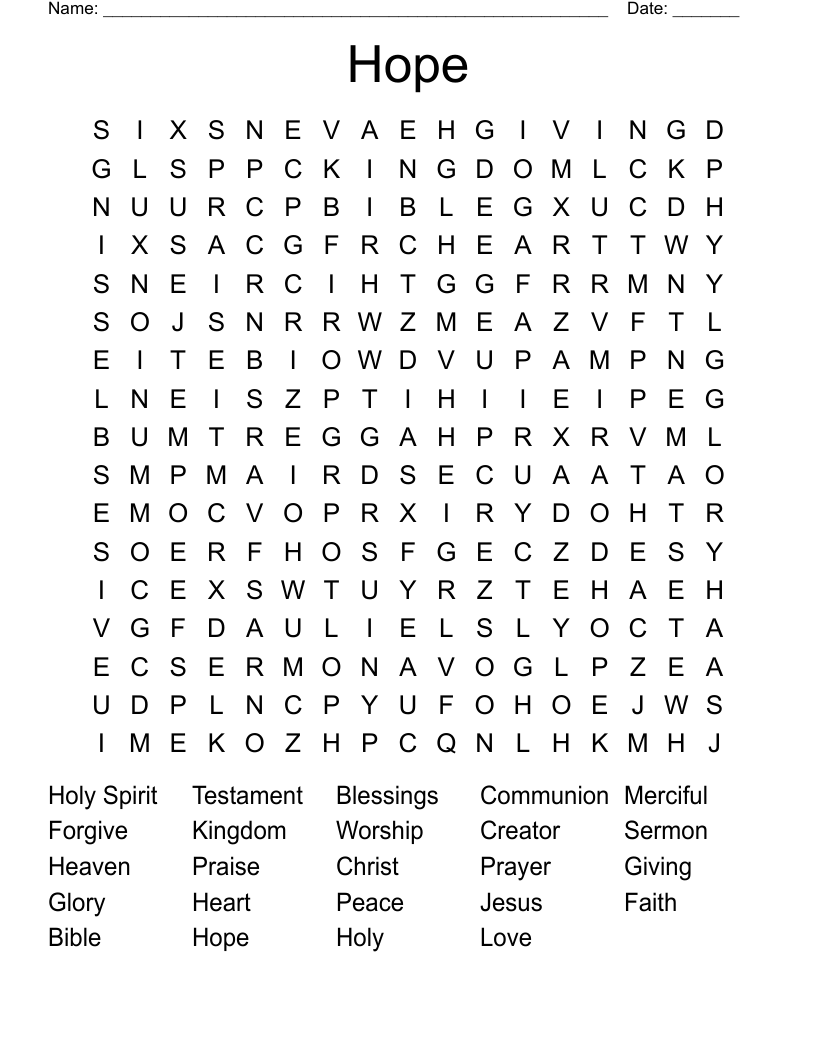 Hope Word Search