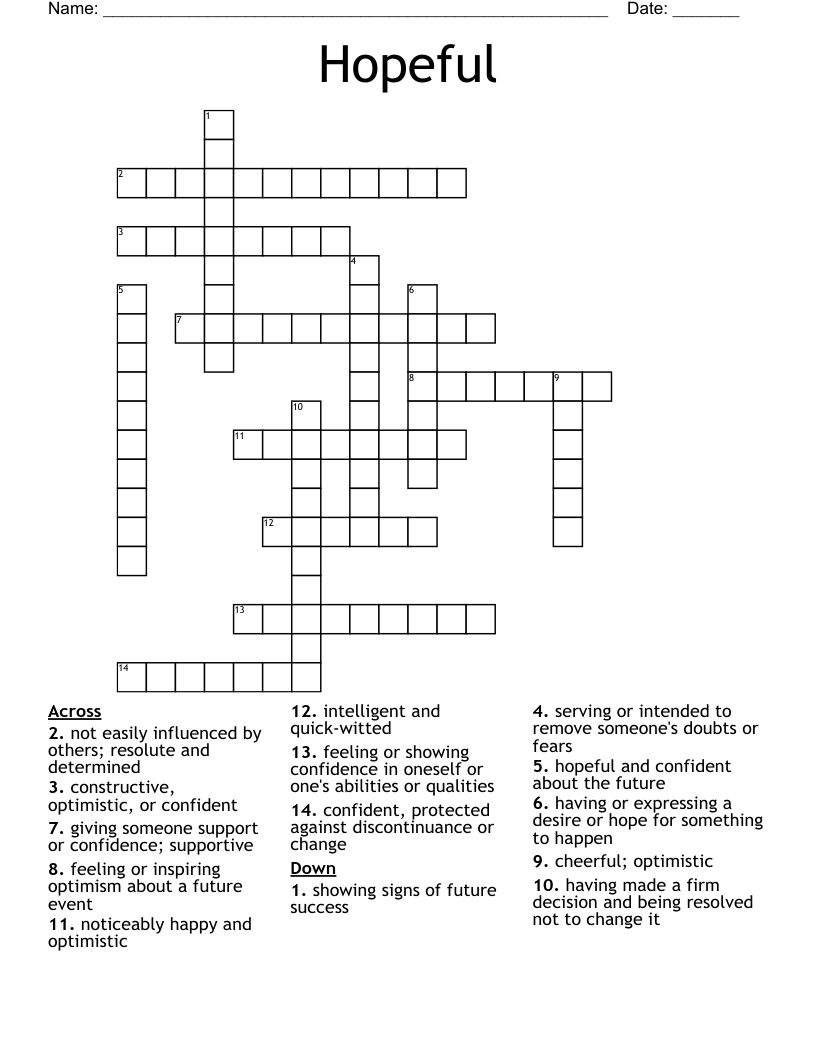 Hopeful  Crossword