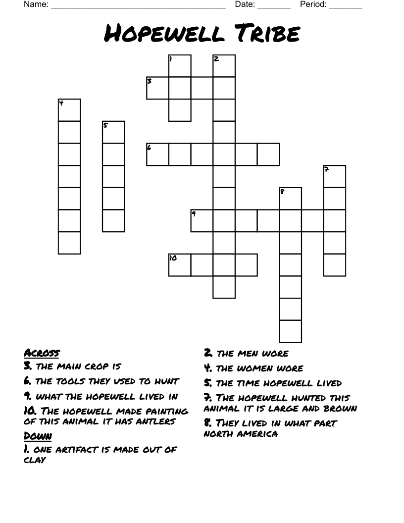 Hopewell Tribe Crossword