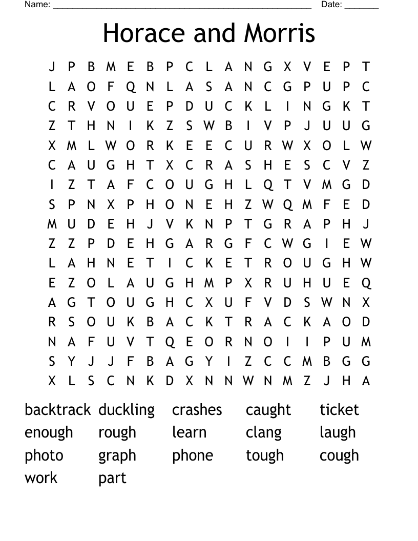 Horace and Morris Word Search