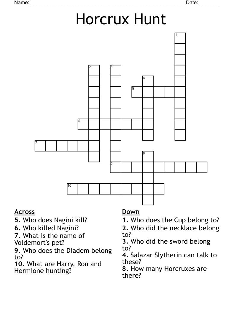 Horcrux Hunt Crossword