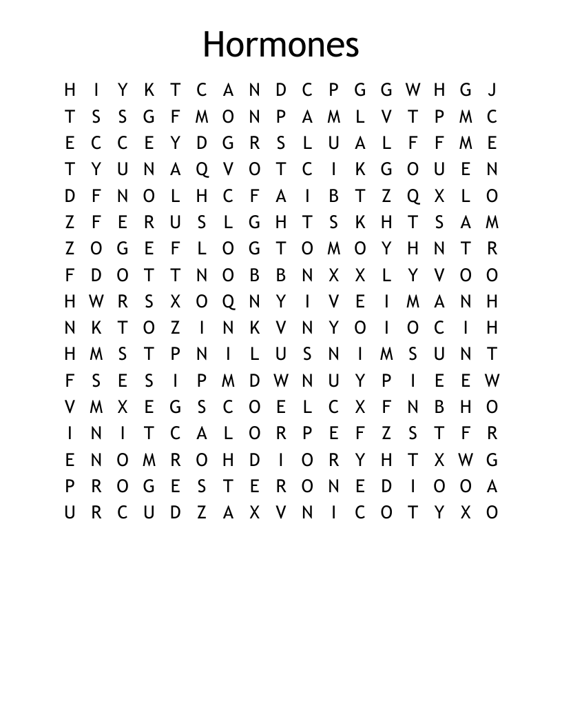 Hormones Word Search